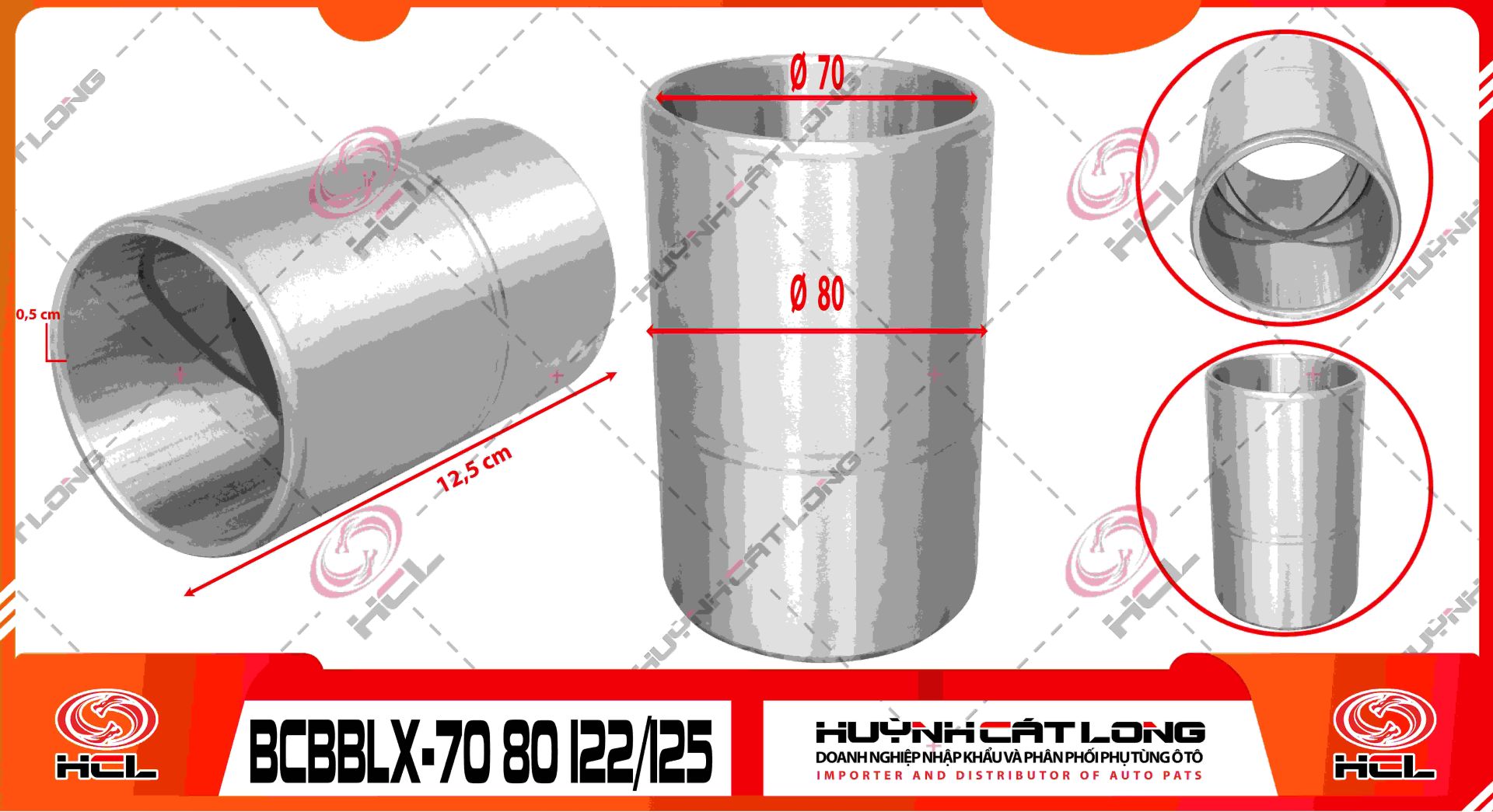 Bạc cánh bướm ba lăng xê 70*80*122/125 (Bạc nâng cấp chịu lực)