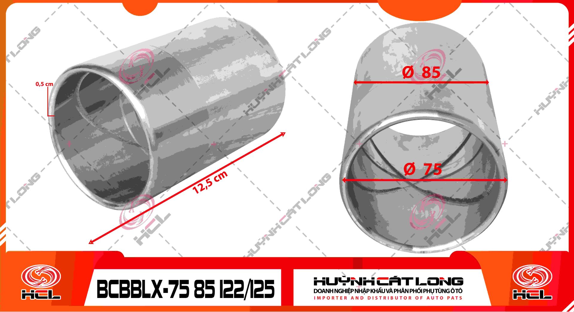 Bạc cánh bướm ba lăng xê 75*85*122/125 (Bạc nâng cấp chịu lực)