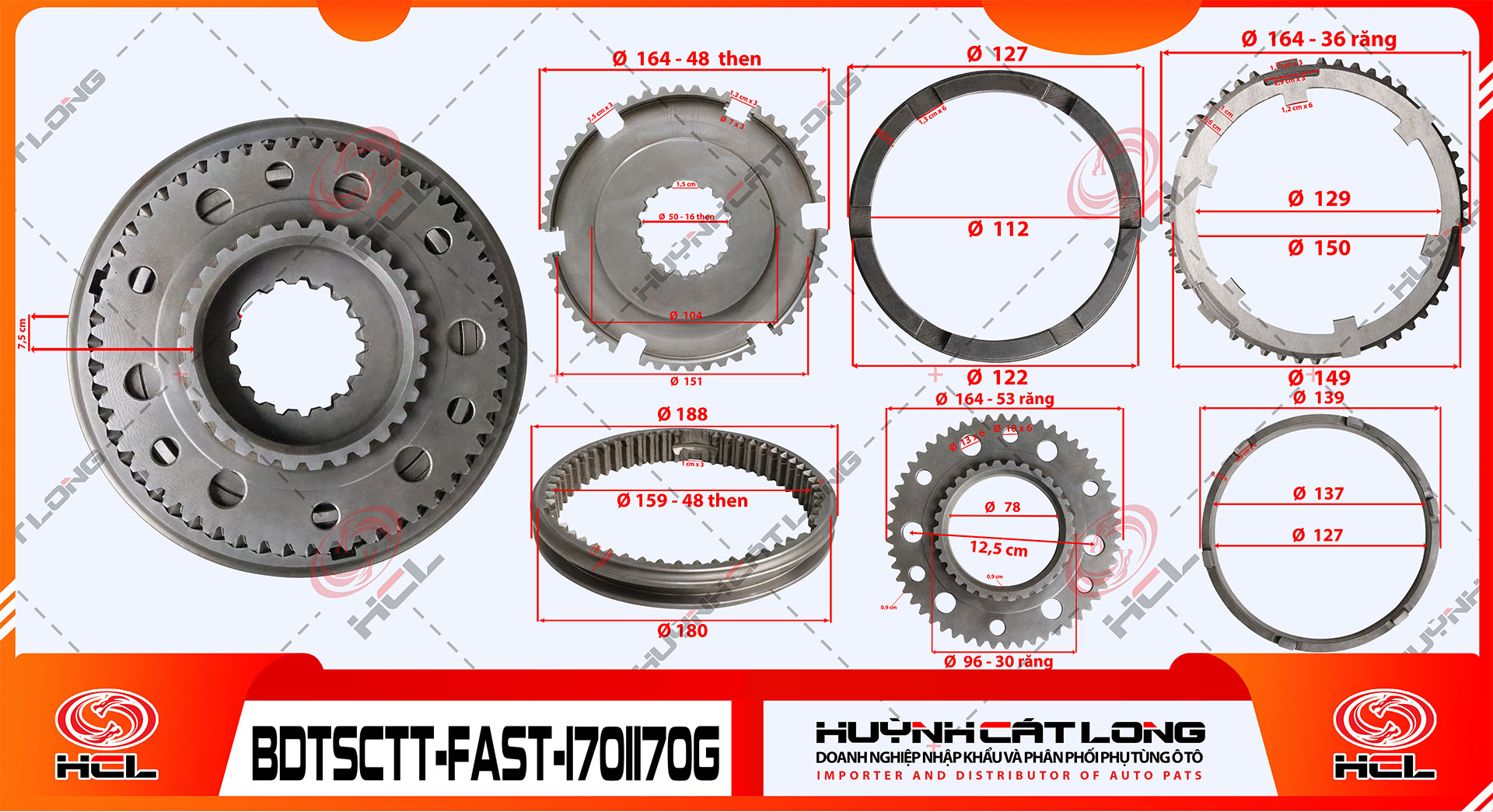 Đồng tốc số chính tổng thành 1/2 số Fast 12JS160T-1701170G