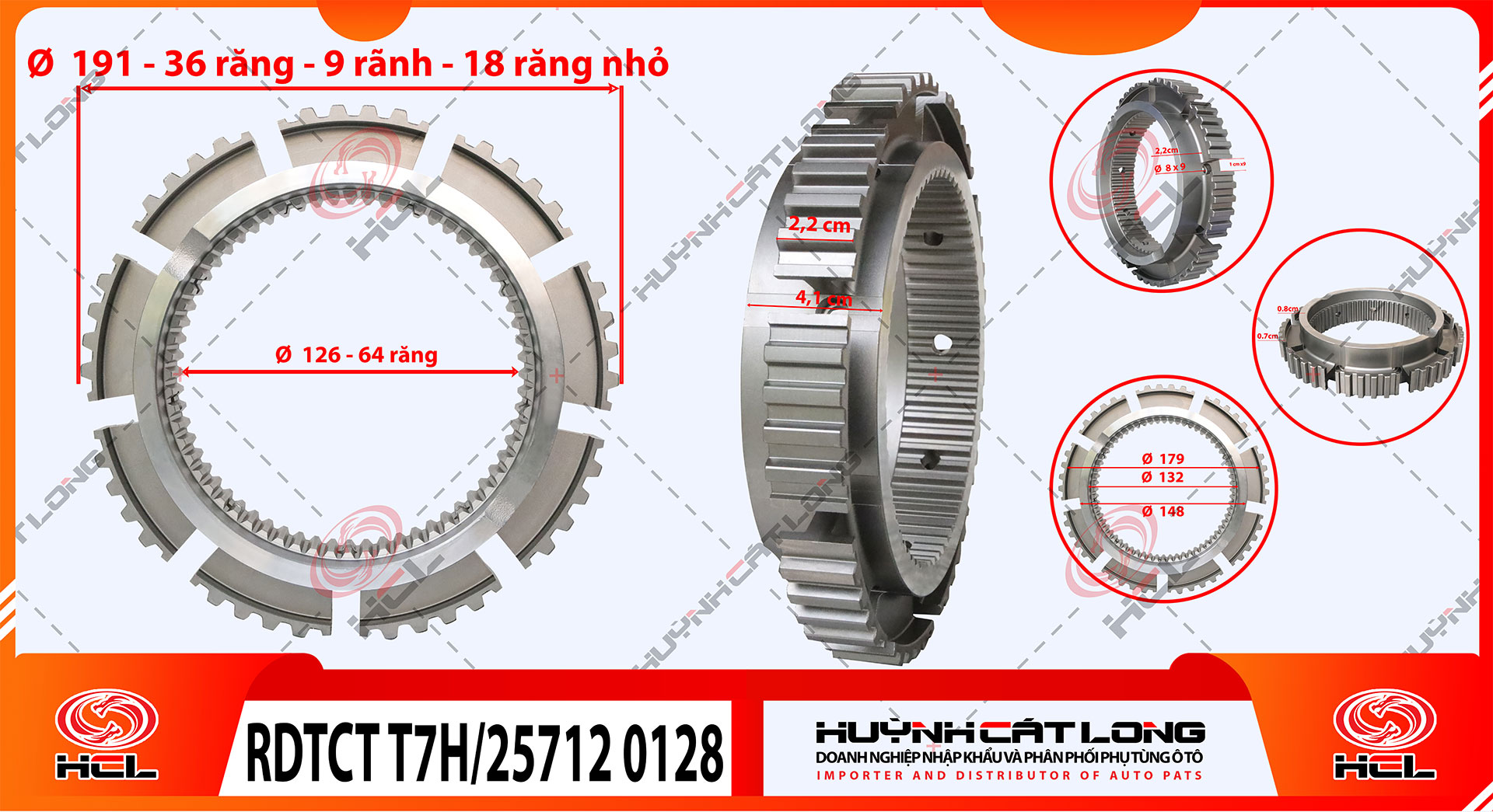 Ruột đồng tốc chuyển tầng T7H/25712 - 12 số 54/64 răng WG……0128